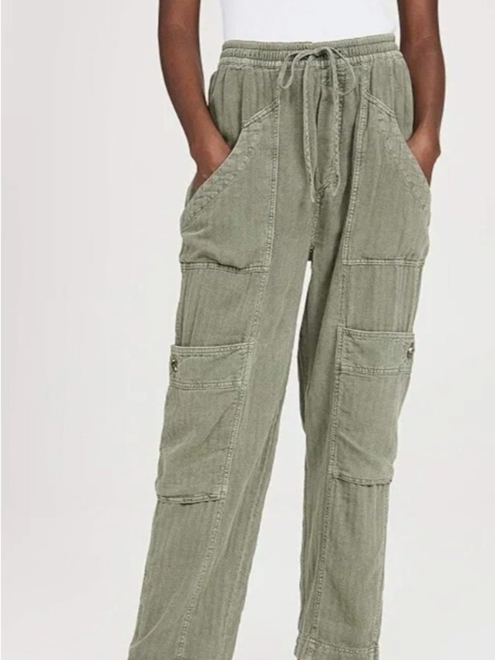 Free People Olive Green Utility Joggers